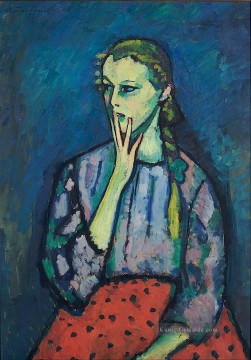 Expressionismus Werke - Porträt eines Mädchens 1909 Alexej von Jawlensky Expressionismus